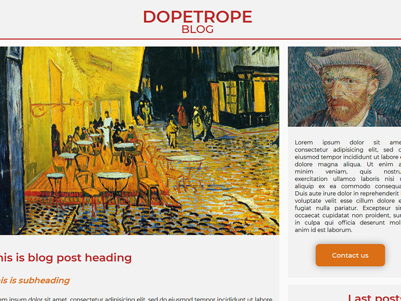 Blog Post Template Screenshot
